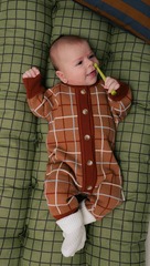 7055-334 Комбинезон вязаный (клетка терракот)