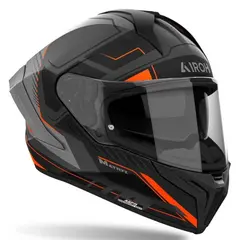 Мотошлем Airoh Matryx Rocket, серый/оранжевый матовый