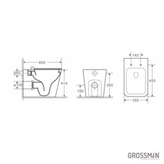 Унитаз подвесной Grossman GR-4414S с тонкой крышкой