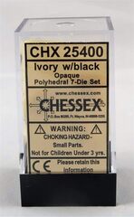 Chessex 7-dice set Ivory/Black