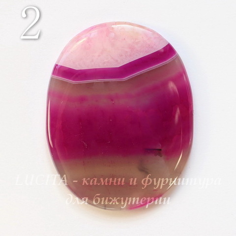 Подвеска Агат (тониров) овальная, цвет - фиолетовый, 50-52 мм (№2 (50х39 мм))