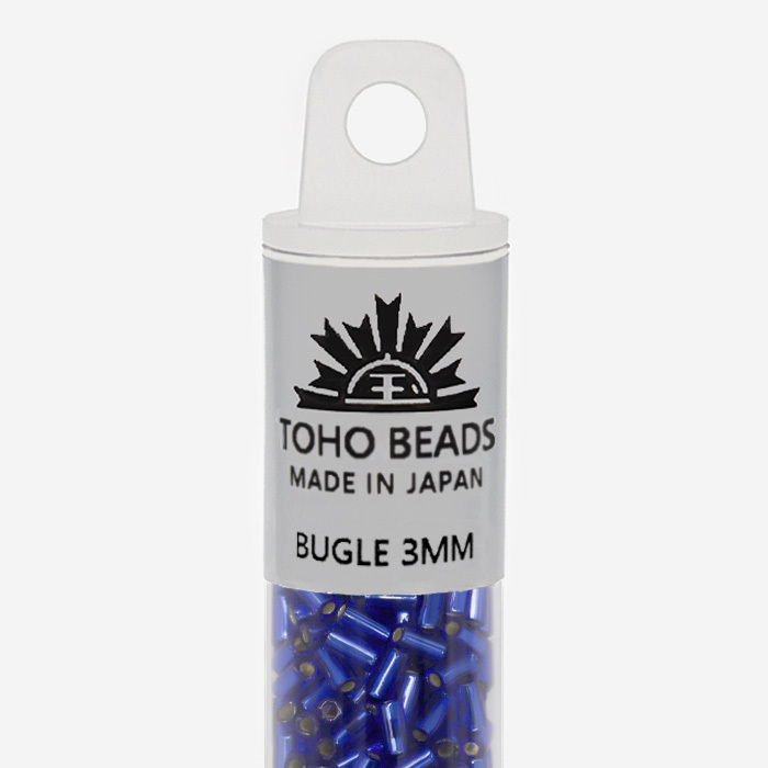 Японский бисер TOHO Bugle (стеклярус) 3mm (№28), с внутренним серебрением, прозрачный