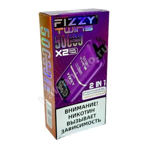 Fizzy Twins 50000 затяжек (2 в 1) - Виноградный Лед - Грейпфрут Персик