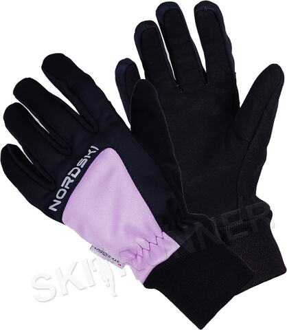 Теплые лыжные перчатки Nordski Arctic Black-Orchid 2022-23
