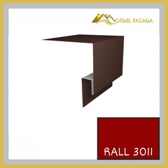 Откос оконный металлический 100мм (сложный) RALL 3011-Красно-коричневый 0,45мм  2м