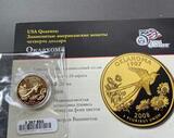K15879 США 25 центов 2008 Оклахома Штат США Ножницехвостая мухоловка птица Двор P Квотер Позолота 24 к.