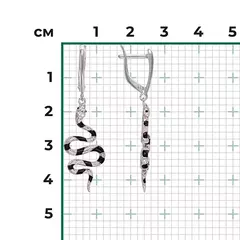 02-4660-00-000-0200-68- Серьги «Змеи» с английским замком из серебра c эмалью
