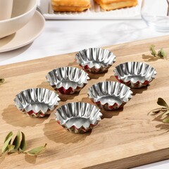 Набор форм для выпечки корзиночек, металл. 6 шт, 7х2 см