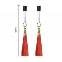 Зажимы для сосков с красными кисточками Glamor