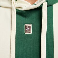 Куртка теннисная Nike Court Heritage Dri-Fit Fleece Tennis Hoodie - gorge green/coconut milk