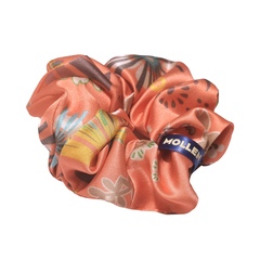 Шелковая резинка для волос Mollen Оммаж розово-коралловый