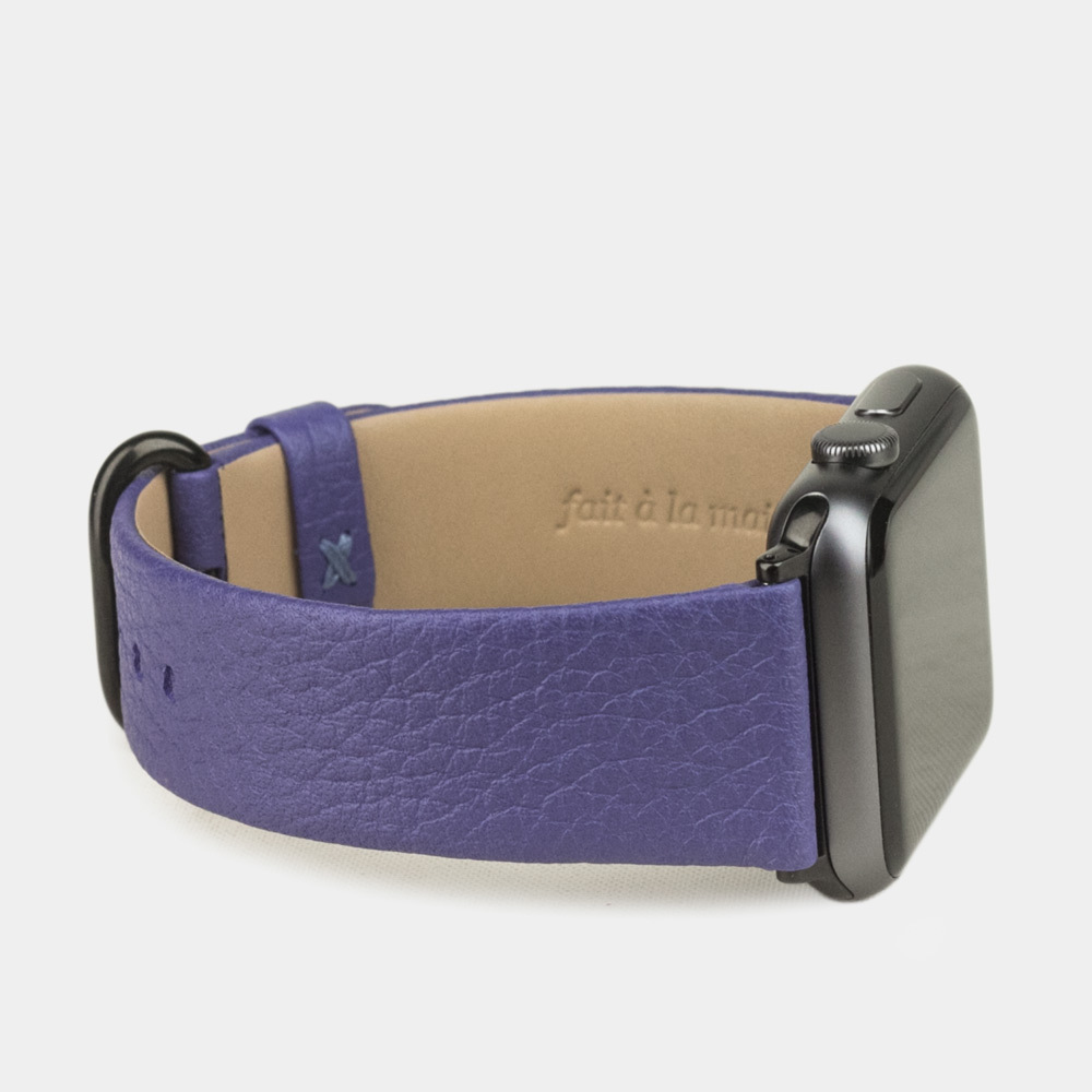 Ремешок кожаный для Apple Watch 40/41mm Classic фиолетового цвета