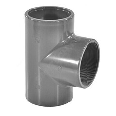 Тройник ПВХ серый под клеевое соед Дн 110х4"х90гр Ру16 ВР напорный Aquaviva