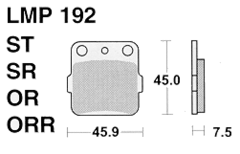 Колодки дискового тормоза AP Racing LMP192 OR  (FDB661 / FDB381)