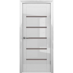 Купить Межкомнатная глянцевая дверь Вена белая стекло бронза матовое