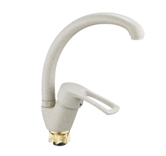 YUB4-A181KS, см-ль для кух.мойки с пов.круглым изливом  Ø 40 гайка (корона) песочный