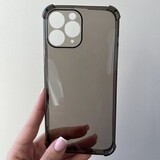 Противоударный силиконовый чехол с усиленными углами для iPhone 11 Pro Max (Черный-прозрачный)