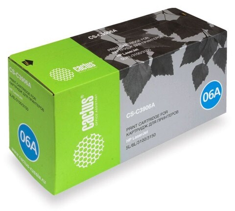 Картридж лазерный Cactus CS-C3906A C3906A черный (2500стр.) для HP LJ 5L, 6L, 3100, 3150