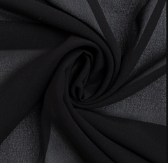 Ткань Креп Шифон, 105 гр/м2, 150 см, черный