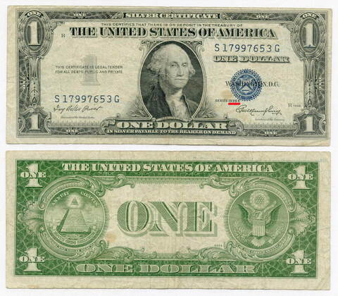 Банкнота США 1 доллар 1935E S 17997653 G. F