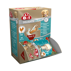8in1 DELIGHTS XS косточка с куриным мясом для мелких собак с минералами