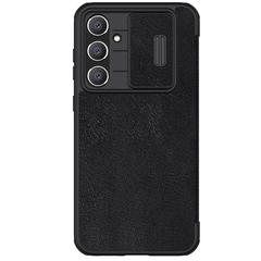 Кожаный чехол книжка от Nillkin для смартфона Samsung Galaxy S23 FE, серия Qin Pro Leather с защитной шторкой для камеры