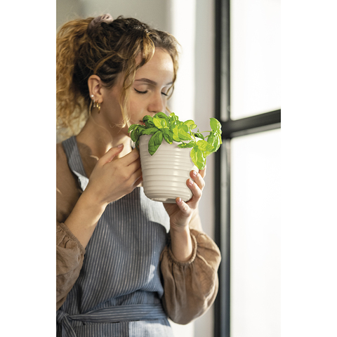 Кашпо Guzzini Tierra серо-бежевое