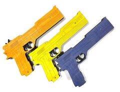 Деревянный Пистолет Робокопа, 27см, стреляет резинками