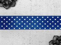 Лента атласная горох, ш. 2,5 см, василёк