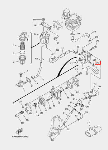 Шланг для лодочного мотора F20 Sea-PRO