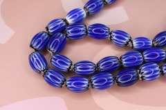 Бусина керамика 14х8 мм темно-синяя