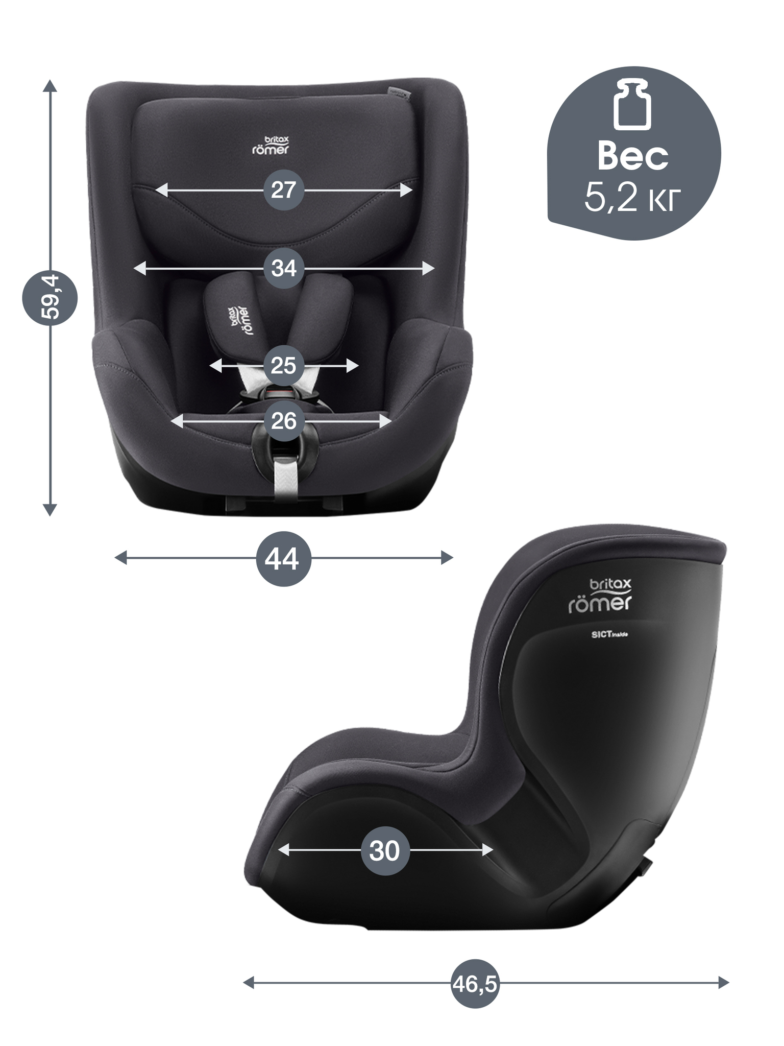 Детское автокресло Britax Roemer DUALFIX 5Z Classic | Deep Grey