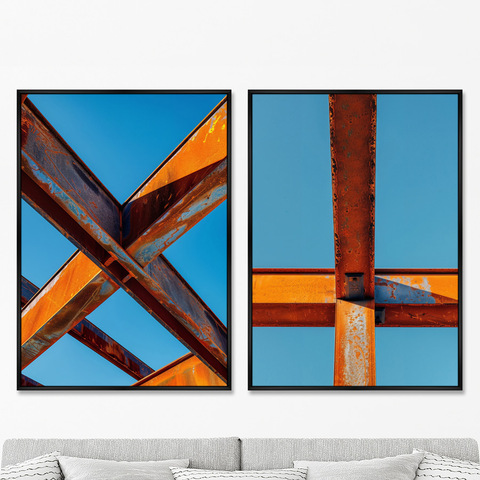 ArtNoMore - Набор из 2-х репродукций картин на холсте Линии металла, 2025г.