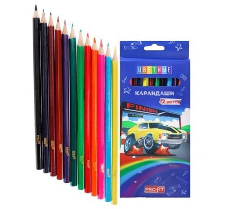 Карандаши цветные 12цв в кор. в ассорти