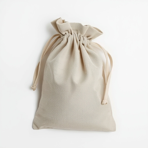 Мешочек льняной без отделки на завязках MI-96-212-45