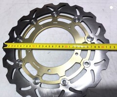 Диск тормозной передний на Yamaha YZF R6 / YZF R1 / YZF R1M / MT-10 ABS и другие, золотой лепестковый