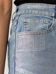 Джинсы-трубы с металлизированным покрытием  D54.219 (121200)