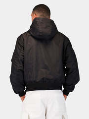 Бомбер Alpha Industries Logo L-2B Hooded Hunter Black (Черный)