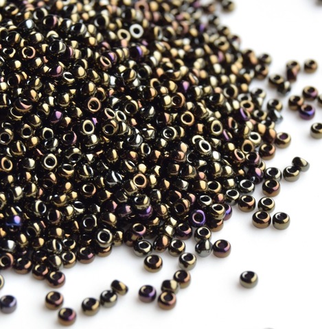 RR-0458 Бисер круглый Миюки 11/0 Коричневый металлик радужный /Miyuki round 11/0 Metallic Brown Iris