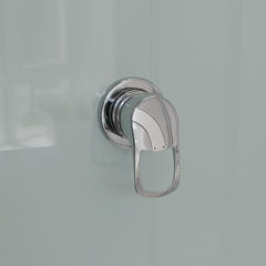 Душевая кабина квадратная 70х70, распашная дверь, стеклянная, профиль белый