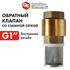 Обратный клапан QUATTRO ELEMENTI съемная сетка, внутр. резьба 1