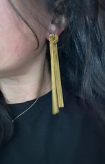 Серьги длинные из цепочек завязанных в узел в стиле Celine