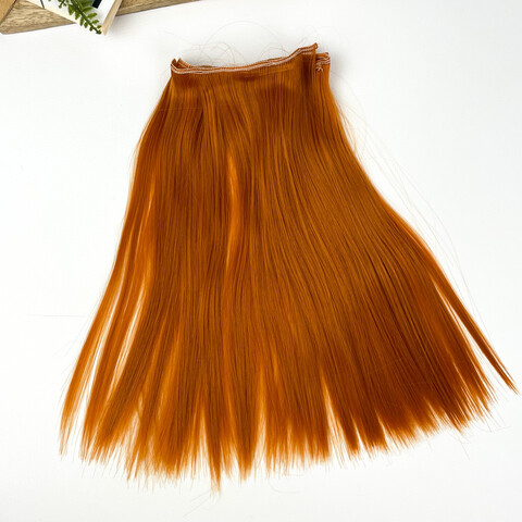 Волосы для кукол, трессы прямые, оранжевые, 25 см*1 метр, набор 2шт.
