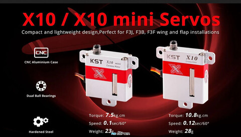 Сервопривод KST X10 mini (7.5 кг/см, 0.10 сек/60°, 23г)