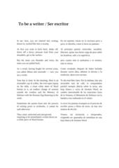 To be a writer. Cuentos cortos en inglés con traducción paralela al español. Niveles A1 - B2. Libro 1