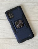 Противоударный чехол Strong Armour Case с кольцом для Samsung Galaxy M31s (Синий)