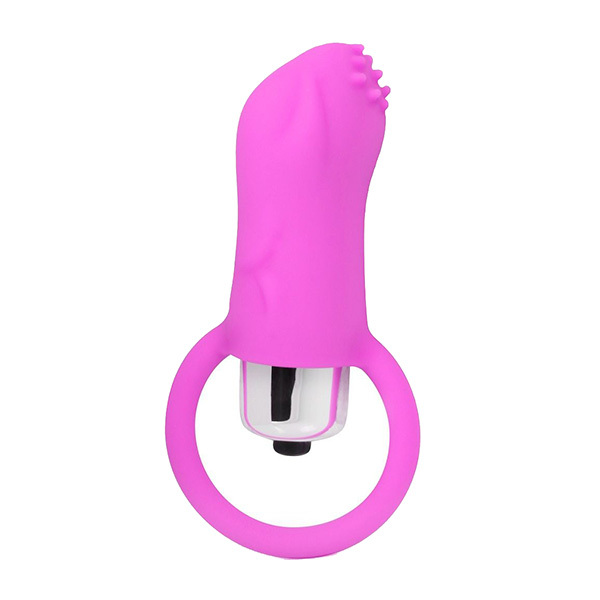 Розовый вибромассажер 5,4см с рельефной поверхностью и петелькой Bior Toys Cosmo WSL-15014