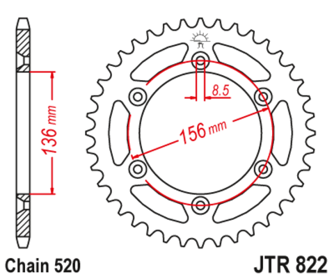 Звезда задняя Suzuki RGV DR JTR 822.44