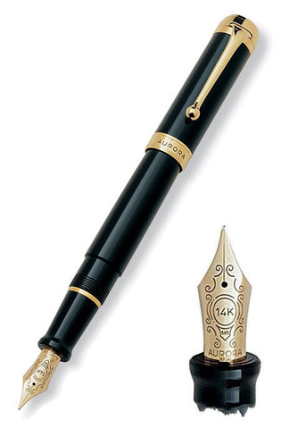 Ручка перьевая Aurora Talentum, Black GT, M (AU-D12-NM)