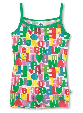 Майка на бретельках "Разноцветные буквы" Sanetta